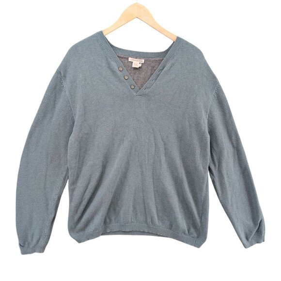 Carbon 2 Cobalt Other - Carbon 2 Cobalt Sweater Mens Light Blue V Neck Long Sleeve Cotton Size M